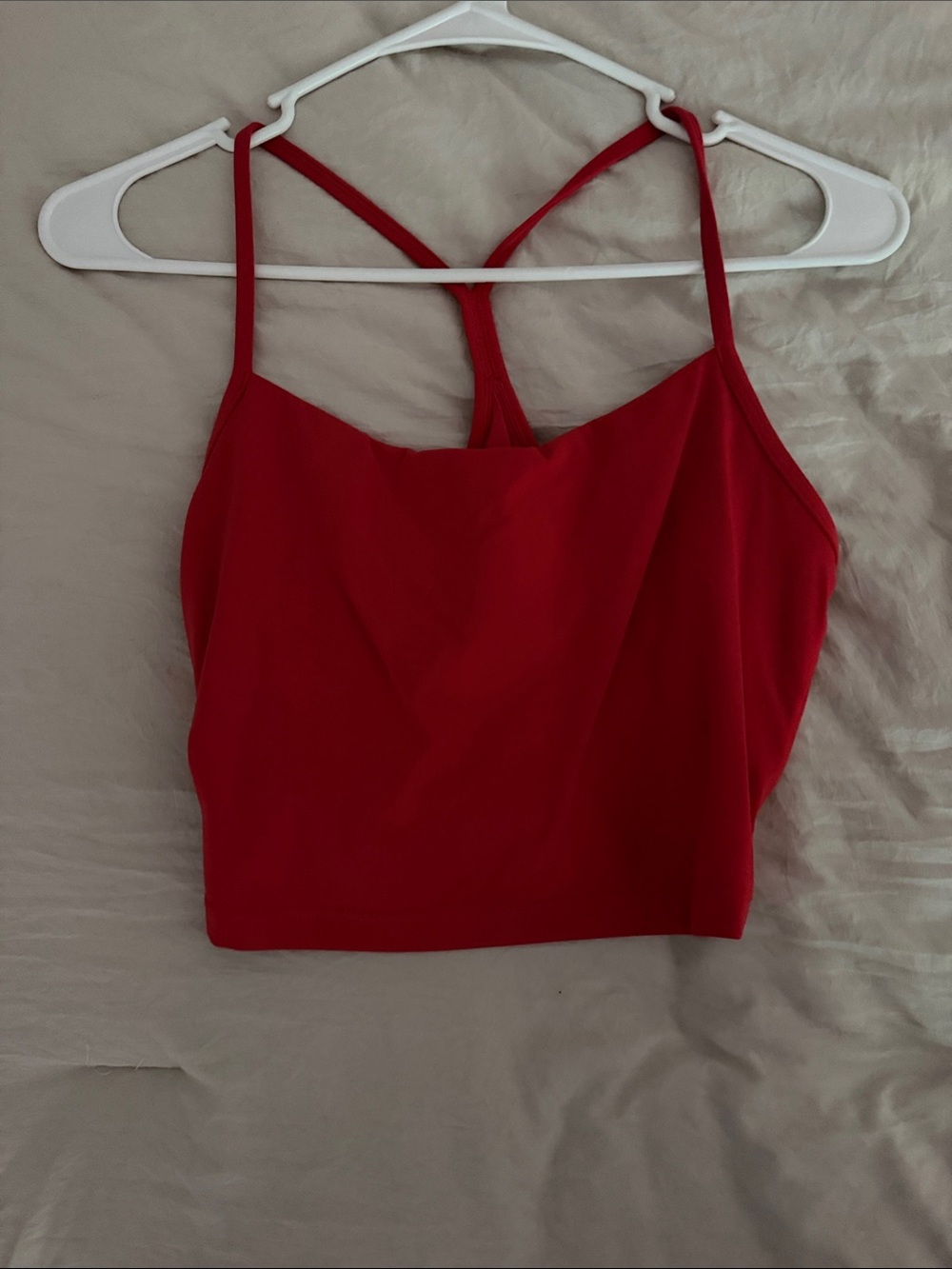 Red Strappy Women's Crop Tank Top